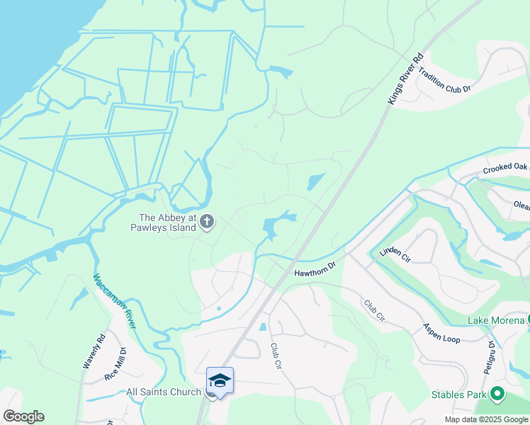 map of restaurants, bars, coffee shops, grocery stores, and more near 736 All Saints Loop in Pawleys Island