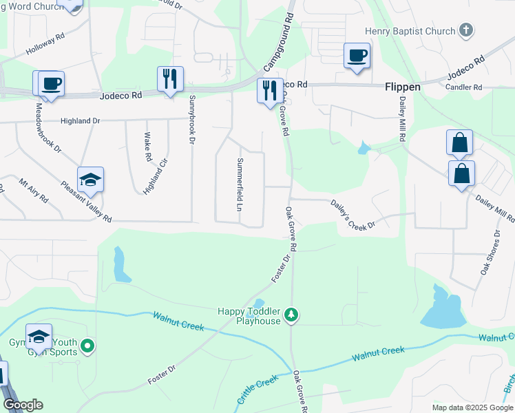 map of restaurants, bars, coffee shops, grocery stores, and more near 159 Summerfield Drive in McDonough