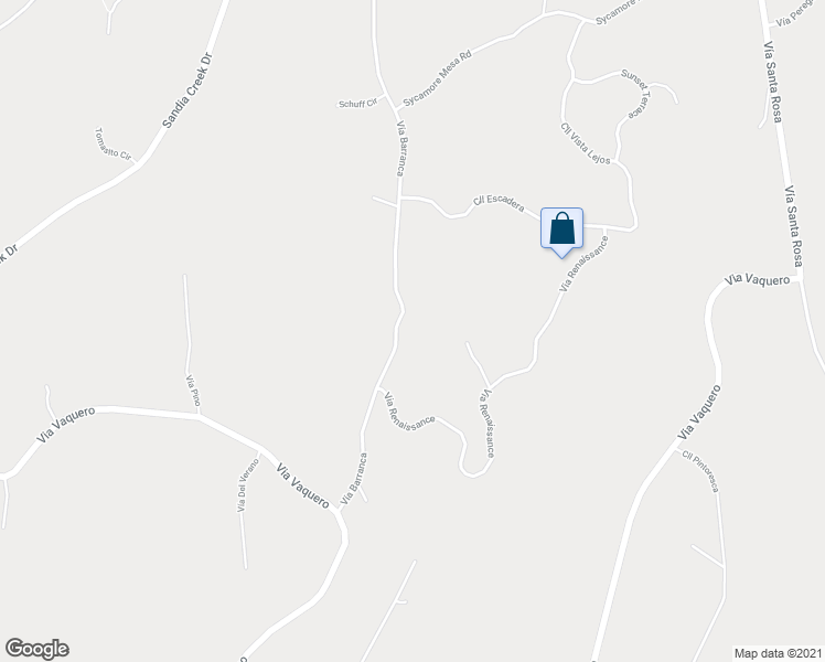 map of restaurants, bars, coffee shops, grocery stores, and more near 44892 Vía Barranca in Temecula