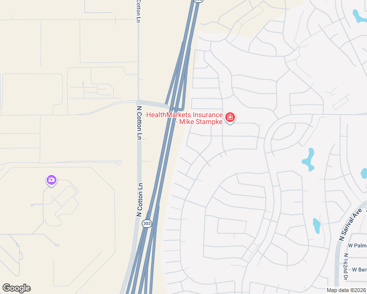 map of restaurants, bars, coffee shops, grocery stores, and more near 16987 West Princeton Avenue in Goodyear