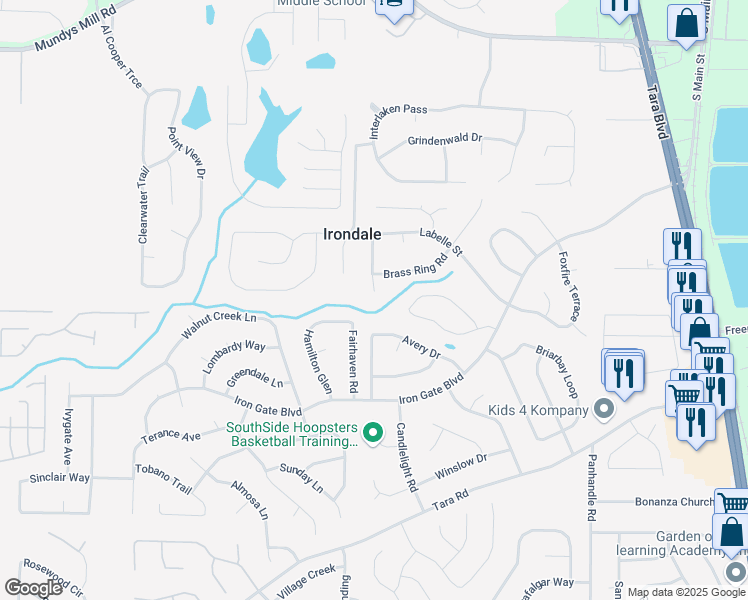 map of restaurants, bars, coffee shops, grocery stores, and more near 10192 Port Royal Court in Jonesboro