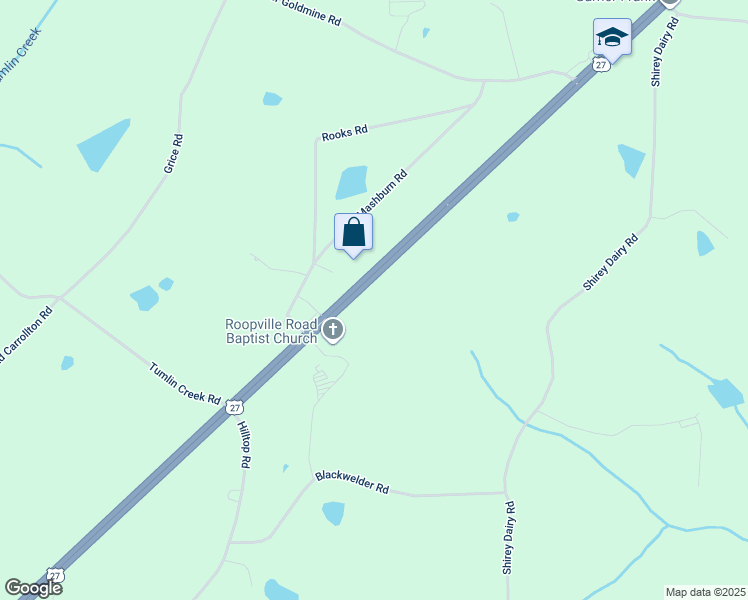 map of restaurants, bars, coffee shops, grocery stores, and more near 941 U.S. 27 in Roopville
