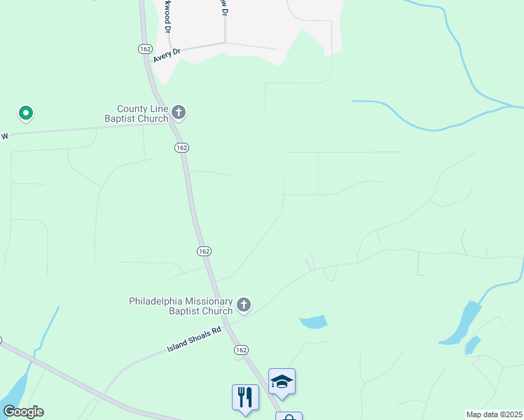 map of restaurants, bars, coffee shops, grocery stores, and more near 175 Cypress Drive in Covington