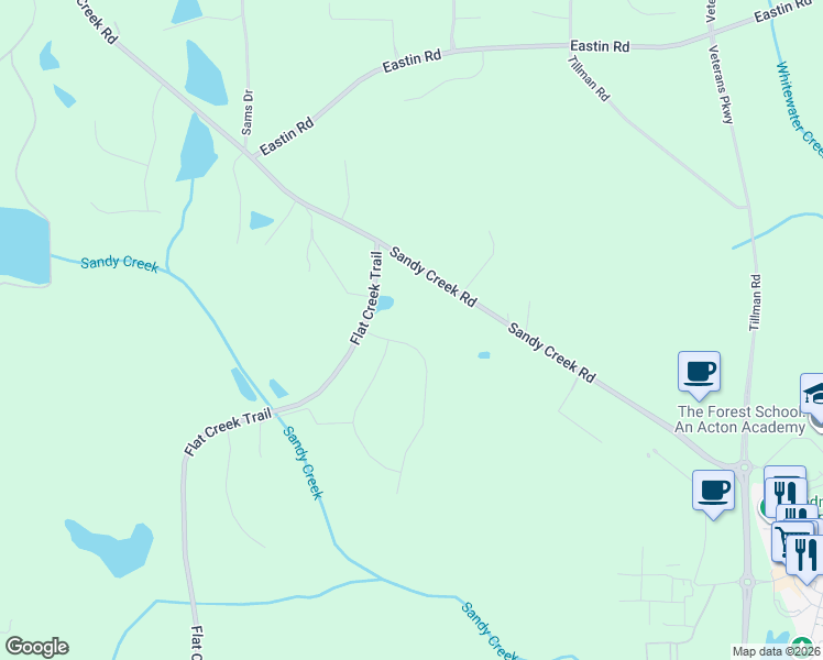 map of restaurants, bars, coffee shops, grocery stores, and more near 140 Annelise Park Drive in Fayetteville
