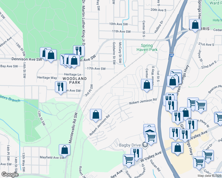 map of restaurants, bars, coffee shops, grocery stores, and more near 700 Aspen Run in Birmingham