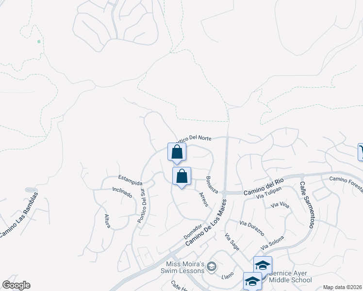 map of restaurants, bars, coffee shops, grocery stores, and more near 2971 Bonanza in San Clemente