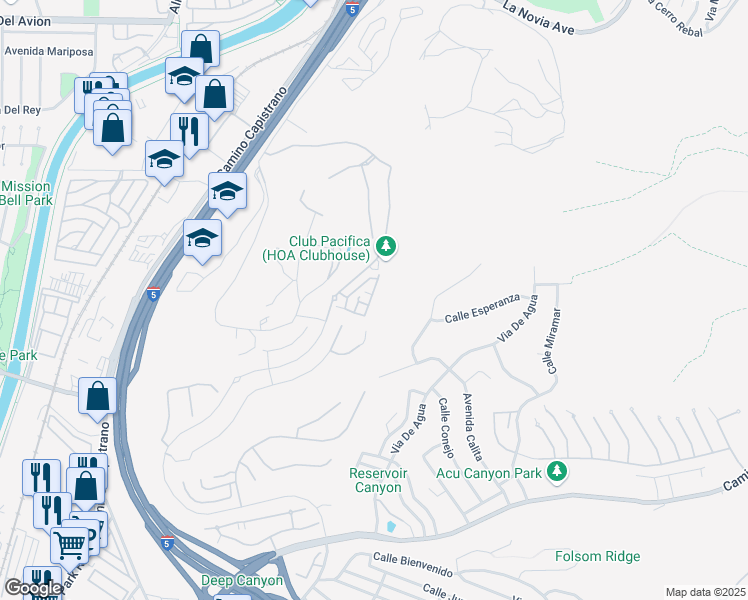 map of restaurants, bars, coffee shops, grocery stores, and more near 33431 Paseo el Lazo in San Juan Capistrano