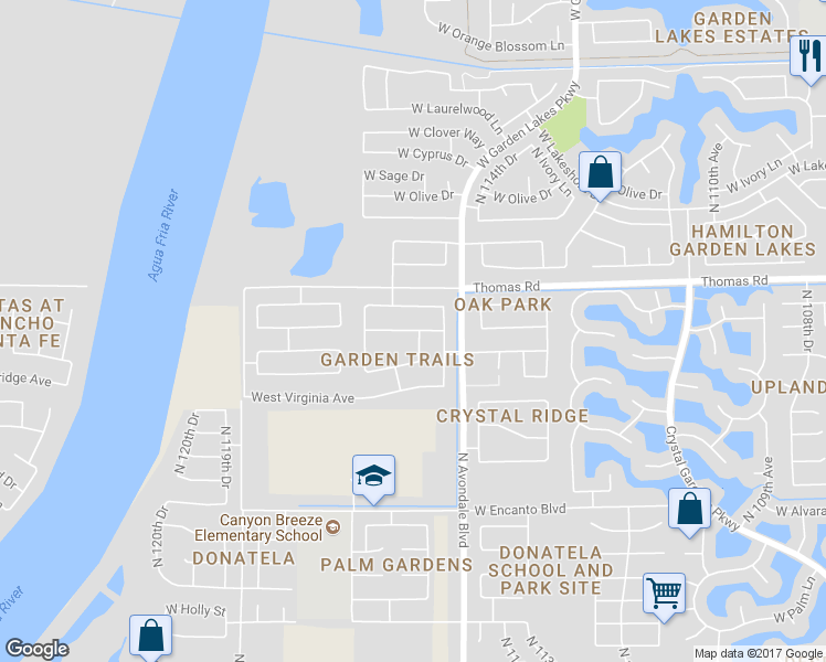 map of restaurants, bars, coffee shops, grocery stores, and more near 11453 Edgemont Avenue in Avondale