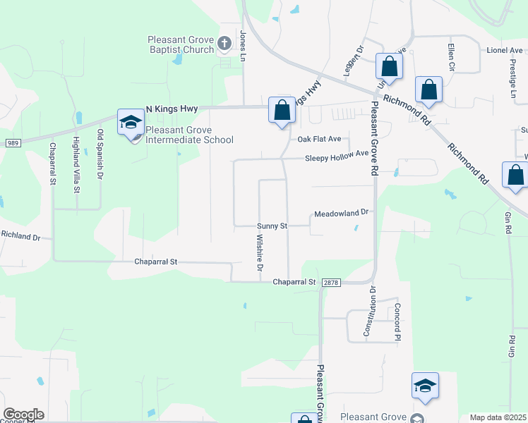 map of restaurants, bars, coffee shops, grocery stores, and more near 5810 Wilshire Drive in Texarkana