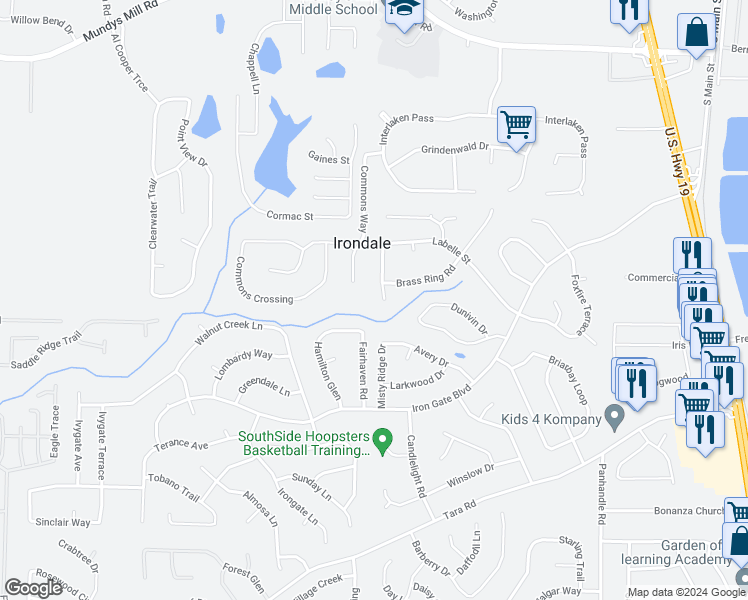 map of restaurants, bars, coffee shops, grocery stores, and more near 10183 Port Royal Court in Jonesboro