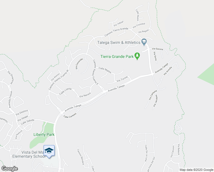 map of restaurants, bars, coffee shops, grocery stores, and more near 42 Via Torina in San Clemente