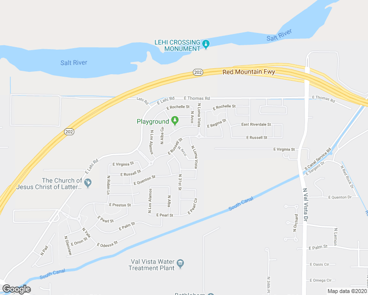 map of restaurants, bars, coffee shops, grocery stores, and more near 3347 North Arco in Mesa