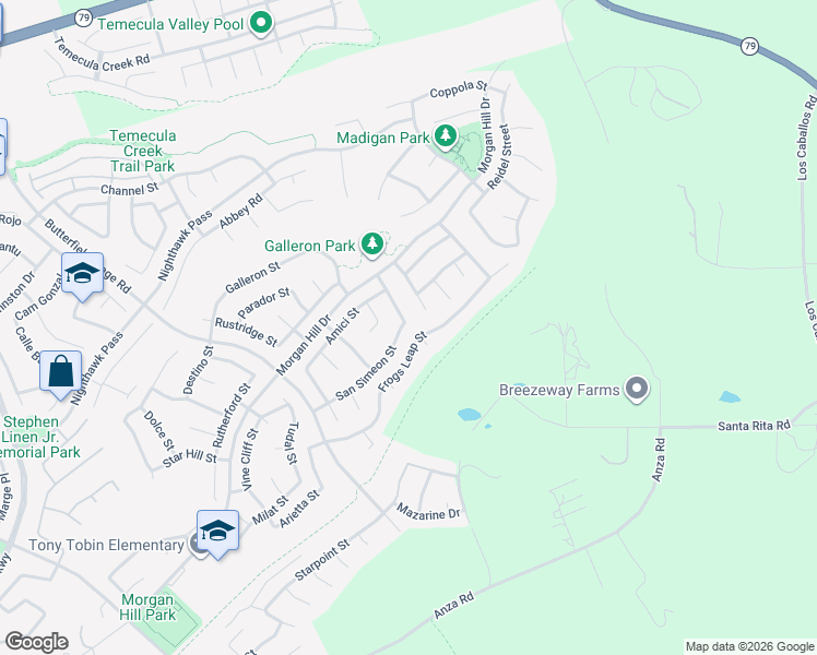 map of restaurants, bars, coffee shops, grocery stores, and more near 14322 Bacio Divino Court in Temecula