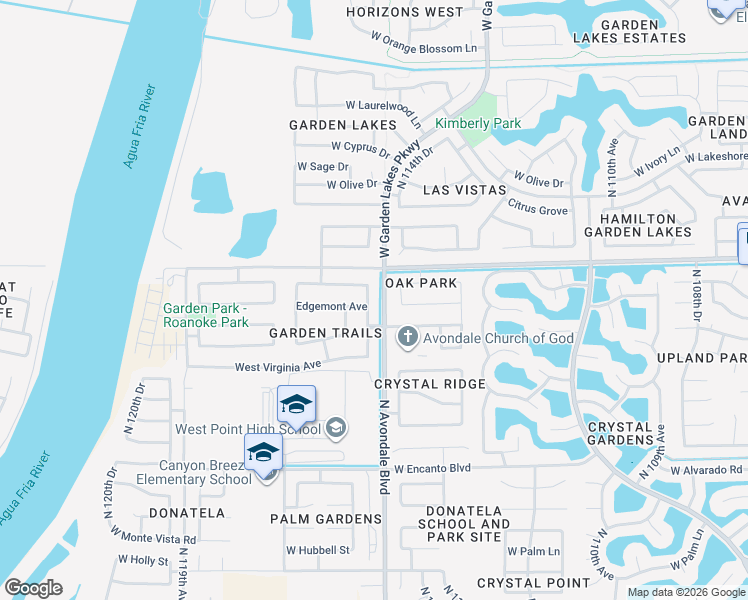 map of restaurants, bars, coffee shops, grocery stores, and more near 11453 Edgemont Avenue in Avondale