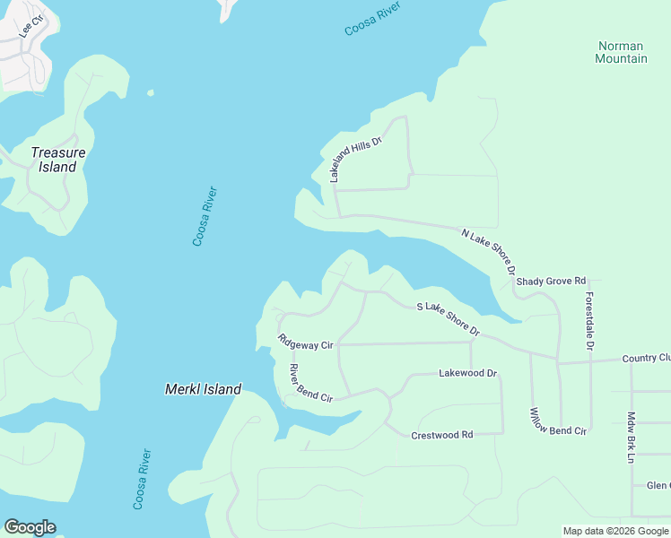 map of restaurants, bars, coffee shops, grocery stores, and more near 872 Ridgeway Circle in Talladega