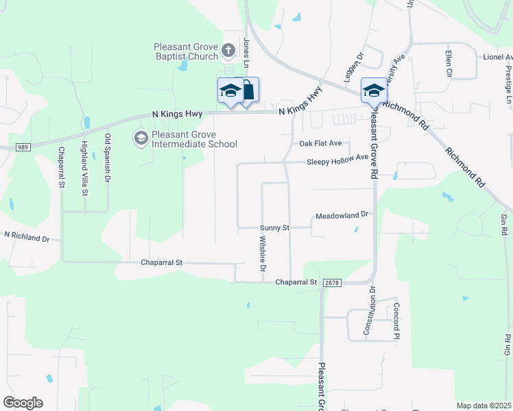map of restaurants, bars, coffee shops, grocery stores, and more near 5810 Wilshire Drive in Texarkana