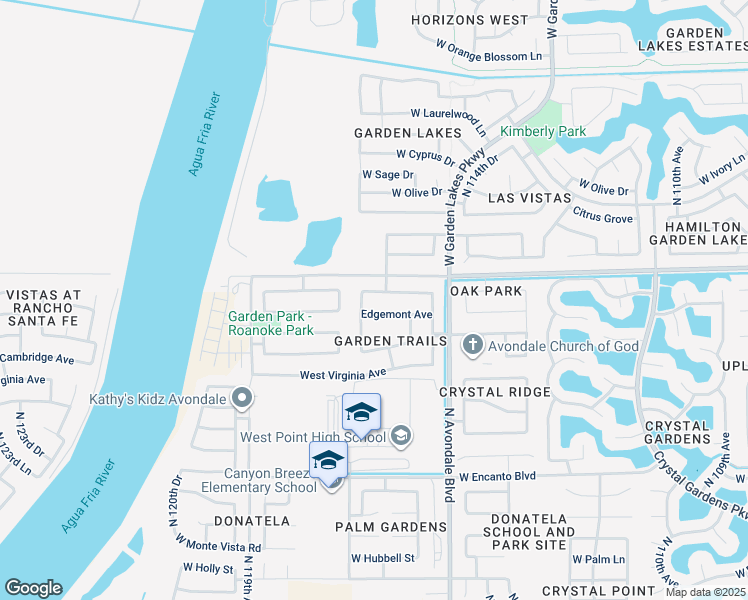 map of restaurants, bars, coffee shops, grocery stores, and more near 11605 West Edgemont Avenue in Avondale