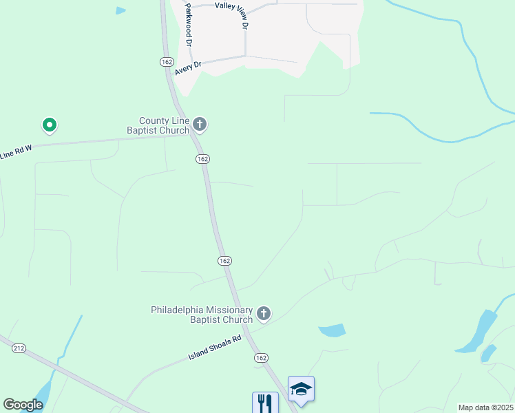 map of restaurants, bars, coffee shops, grocery stores, and more near 60 Oaks Drive in Covington