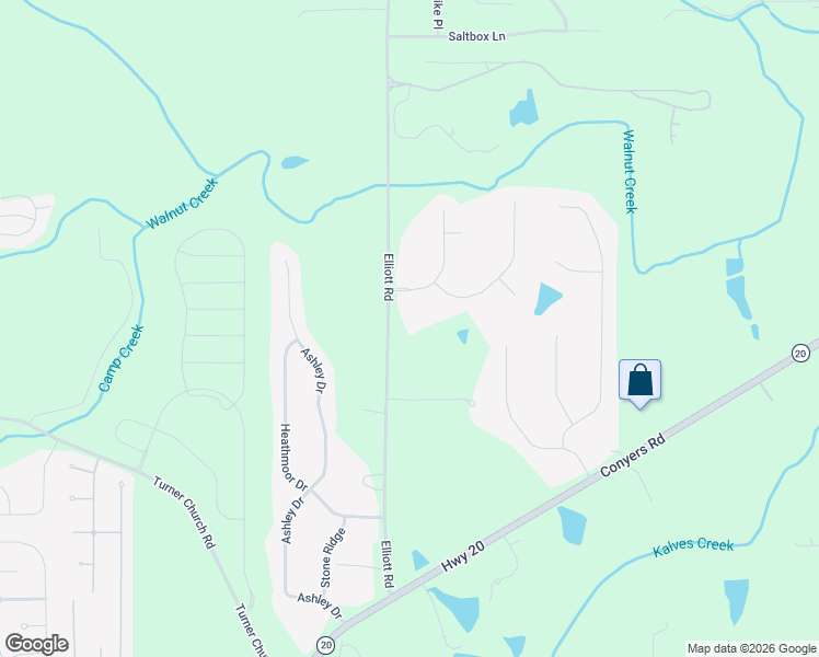 map of restaurants, bars, coffee shops, grocery stores, and more near 238 Elliott Road in McDonough