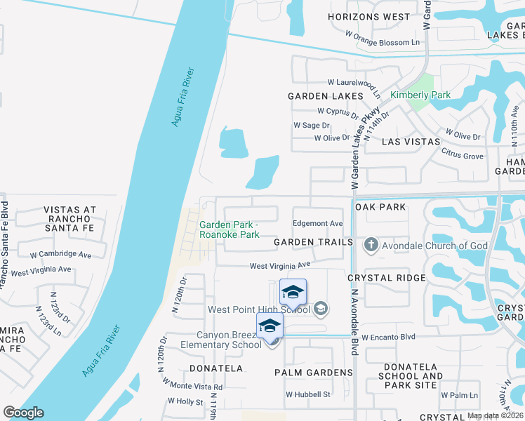 map of restaurants, bars, coffee shops, grocery stores, and more near 11830 West Edgemont Avenue in Avondale