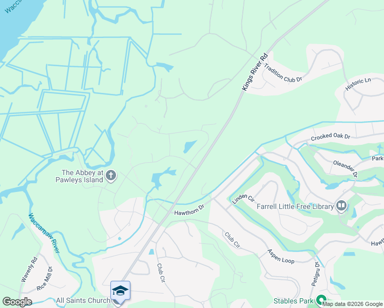 map of restaurants, bars, coffee shops, grocery stores, and more near 385 Tucker Road in Pawleys Island