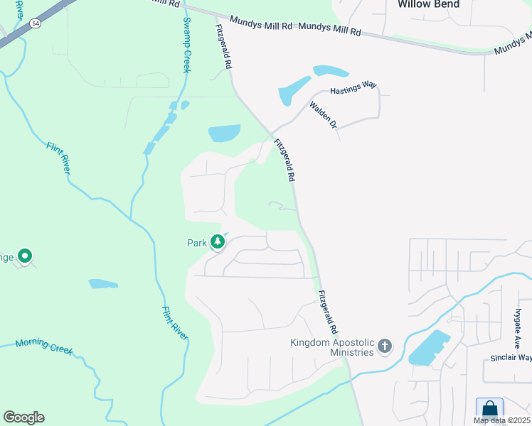 map of restaurants, bars, coffee shops, grocery stores, and more near 10195 Fitzgerald Road in Jonesboro