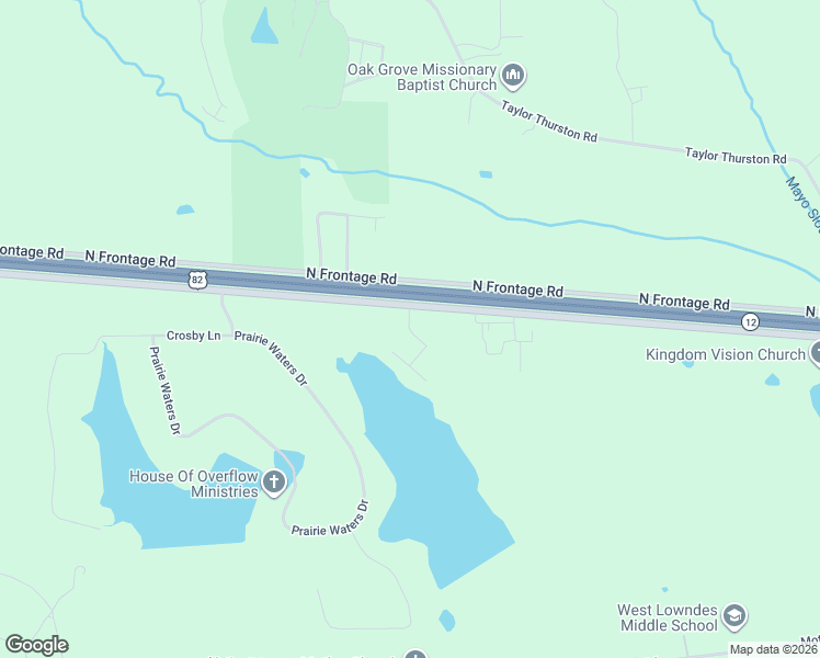 map of restaurants, bars, coffee shops, grocery stores, and more near Starr Point Road in Lowndes County