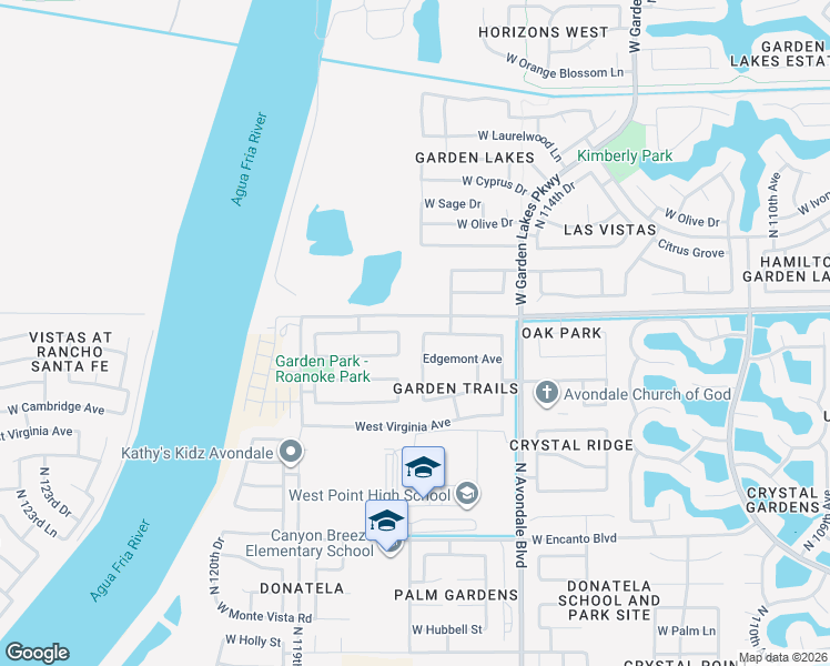 map of restaurants, bars, coffee shops, grocery stores, and more near 11802 West Edgemont Avenue in Avondale