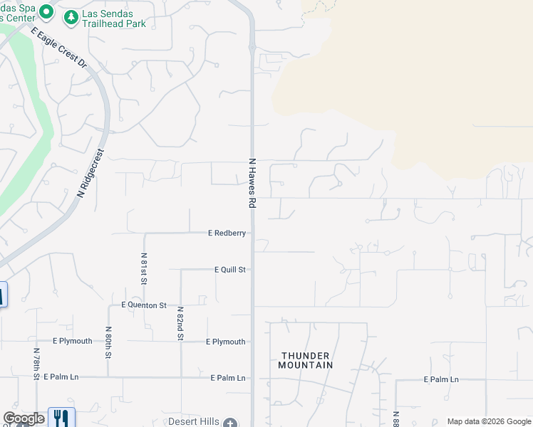 map of restaurants, bars, coffee shops, grocery stores, and more near 8422 East Regina Circle in Mesa