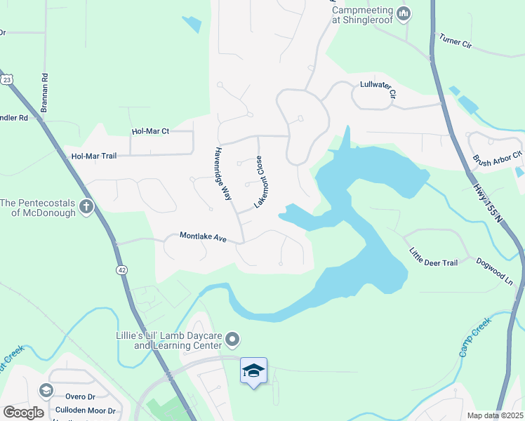 map of restaurants, bars, coffee shops, grocery stores, and more near 8110 Lakemont Close in McDonough