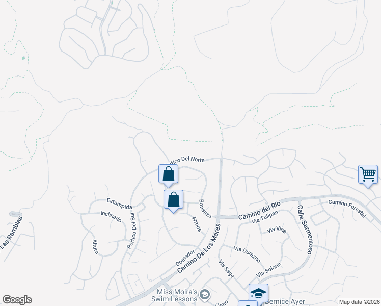map of restaurants, bars, coffee shops, grocery stores, and more near 3202 Portico Del Norte in San Clemente