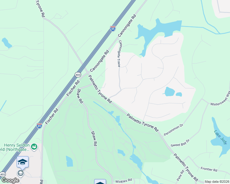 map of restaurants, bars, coffee shops, grocery stores, and more near 20 Cannongate Trace in Sharpsburg