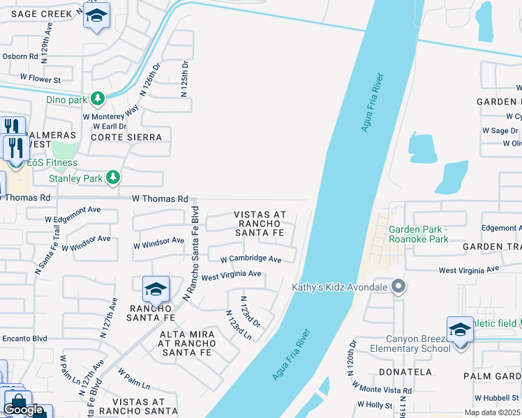 map of restaurants, bars, coffee shops, grocery stores, and more near 12304 West Edgemont Avenue in Avondale