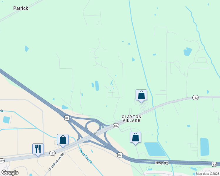 map of restaurants, bars, coffee shops, grocery stores, and more near Sand Creek Road in Starkville