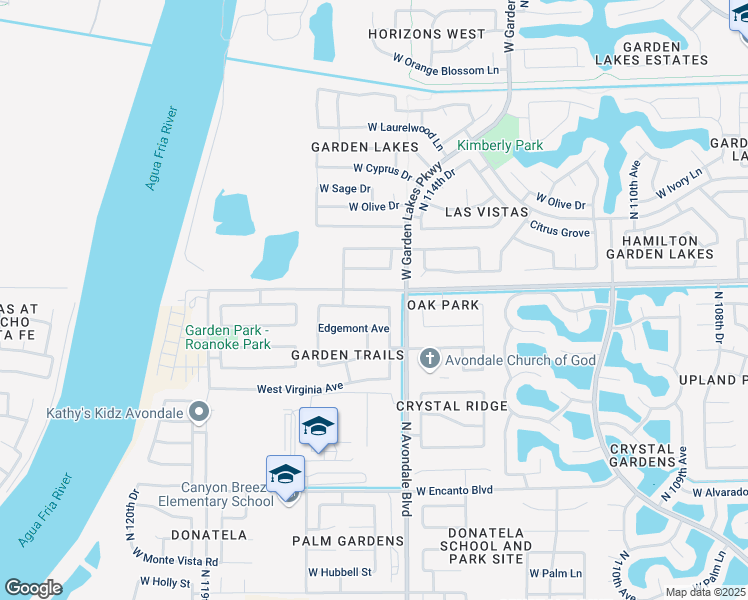 map of restaurants, bars, coffee shops, grocery stores, and more near 11566 West La Reata Avenue in Avondale