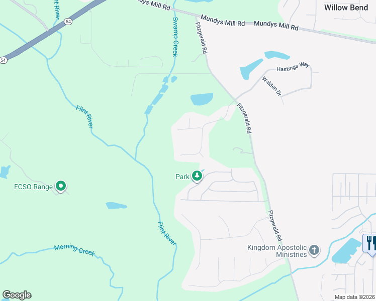 map of restaurants, bars, coffee shops, grocery stores, and more near 10207 Hemlock Way in Jonesboro