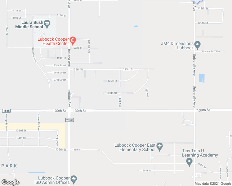 map of restaurants, bars, coffee shops, grocery stores, and more near 4006 128th Street in Lubbock