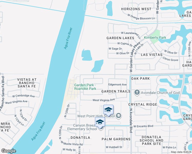 map of restaurants, bars, coffee shops, grocery stores, and more near 11830 West Edgemont Avenue in Avondale