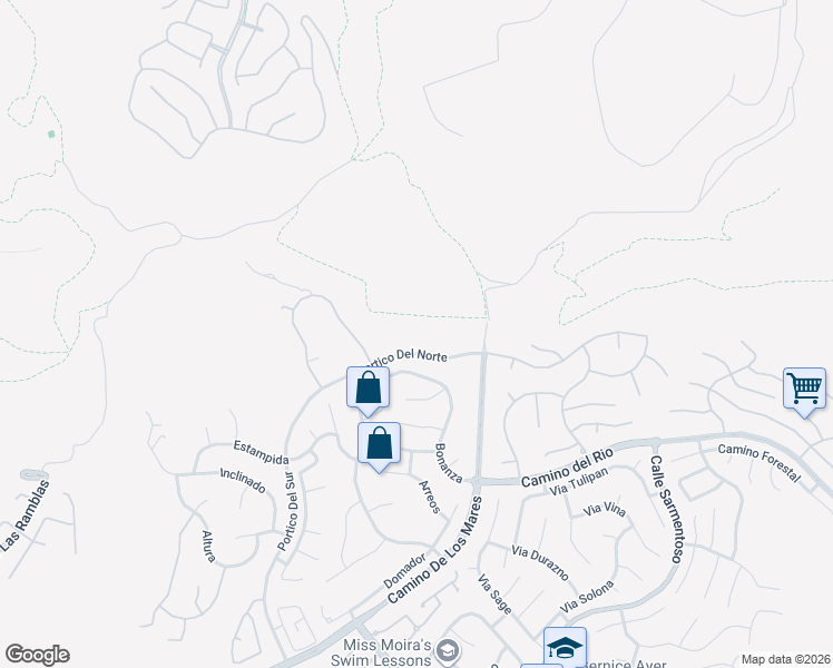 map of restaurants, bars, coffee shops, grocery stores, and more near 3202 Portico Del Norte in San Clemente