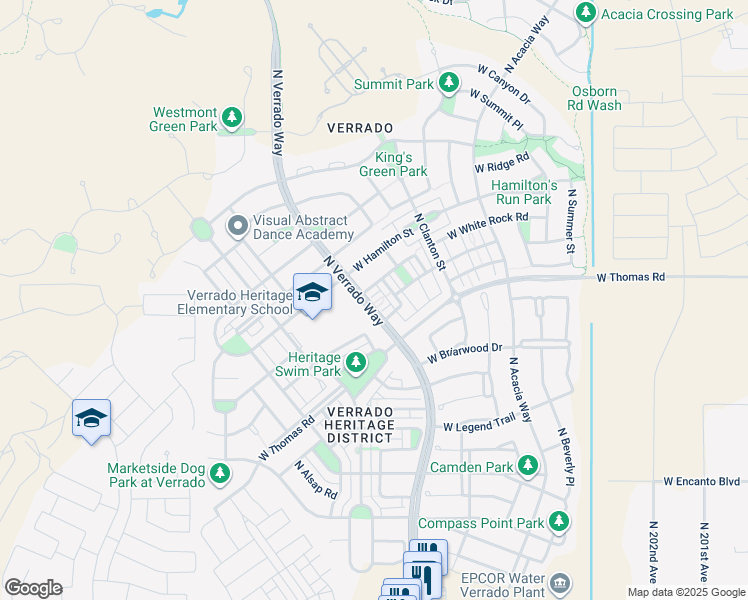 map of restaurants, bars, coffee shops, grocery stores, and more near 20767 West White Rock Road in Buckeye