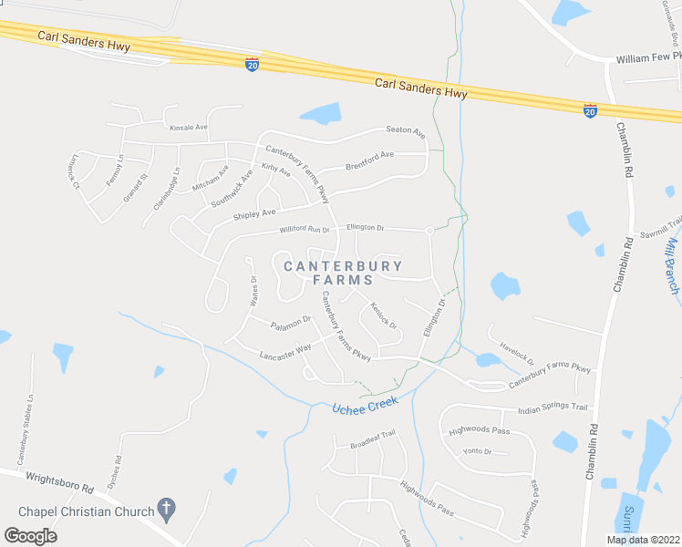 map of restaurants, bars, coffee shops, grocery stores, and more near 1997 Kenlock Drive in Grovetown