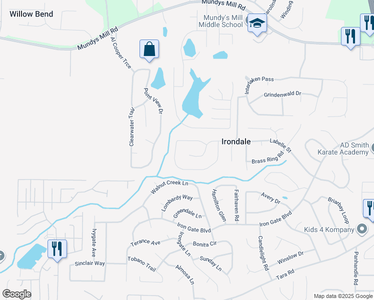 map of restaurants, bars, coffee shops, grocery stores, and more near 1052 Commons Ct in Jonesboro