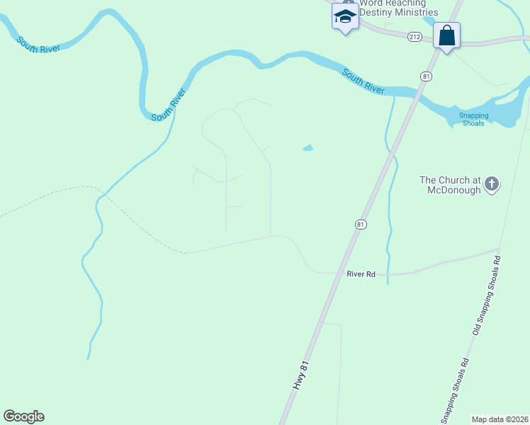 map of restaurants, bars, coffee shops, grocery stores, and more near 1009 Crown Landing Parkway in McDonough