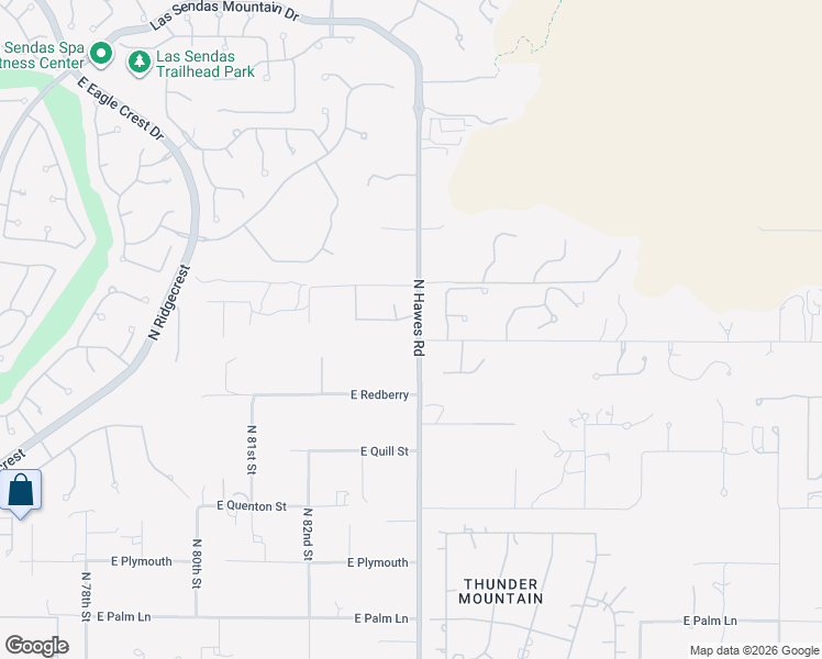 map of restaurants, bars, coffee shops, grocery stores, and more near 8422 East Regina Circle in Mesa