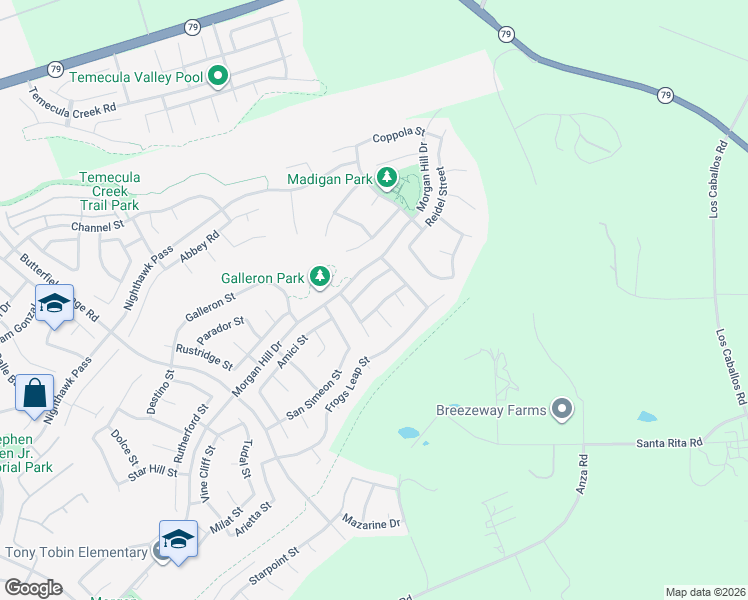 map of restaurants, bars, coffee shops, grocery stores, and more near 44608 Kornell Street in Temecula