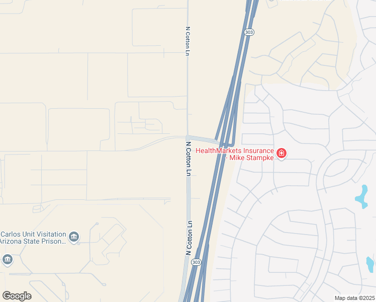 map of restaurants, bars, coffee shops, grocery stores, and more near South Cotton Lane in Goodyear