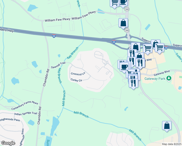map of restaurants, bars, coffee shops, grocery stores, and more near 1435 Sawmill Trail in Grovetown