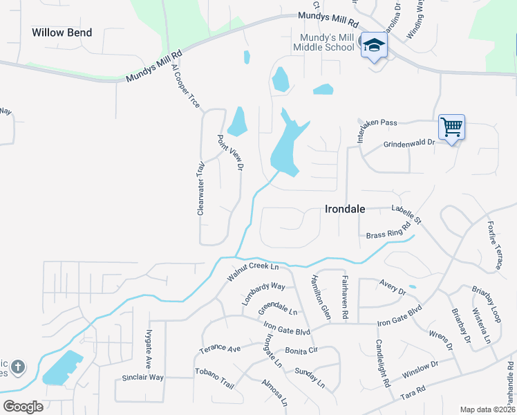 map of restaurants, bars, coffee shops, grocery stores, and more near 10084 Point View Drive in Jonesboro