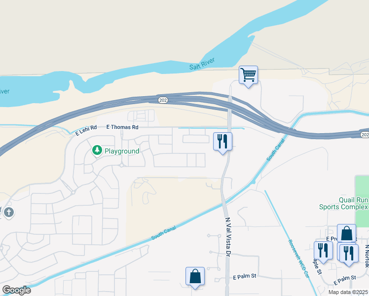 map of restaurants, bars, coffee shops, grocery stores, and more near 3541 North 34th Street in Mesa