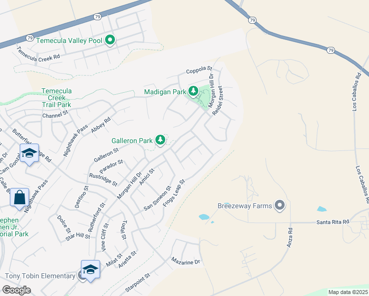 map of restaurants, bars, coffee shops, grocery stores, and more near 34309 Lamborn Street in Temecula